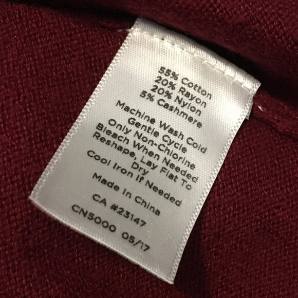 Talbots Flare Sleeve Cashmere Blend Burgundy Sweater - Picture 9 of 15